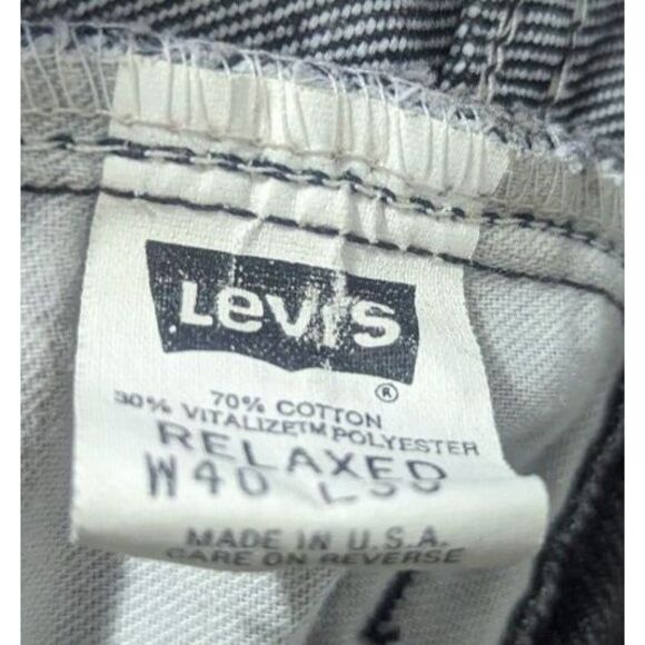 Vintage Made In USA Levis 530 White Tab Relaxed Black Jeans Men's Size 40 X 30 - Picture 7 of 7